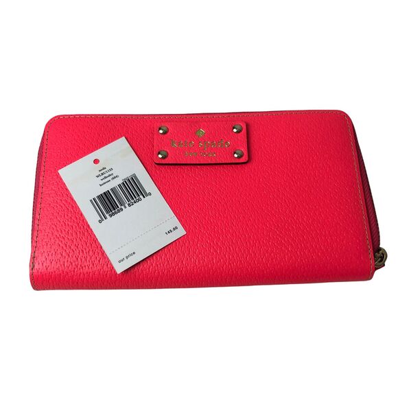 Kate Spade Bag Set Small Rachelle Neda Wellesley Zip Around Wallet Hot Rose Pink - Picture 9 of 10